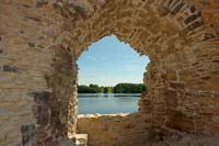 Koknese castle ruins, windowsill towards Daugava