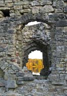 Koknese castle ruins, windowsill towards Daugava