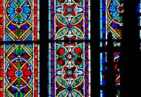 Old St.Gertrude Church, stained glass behind the altar