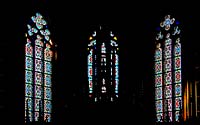 Old St.Gertrude Church, stained glass behind the altar