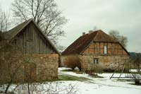 Former buildings of Slokenbeka manor to the east from walls