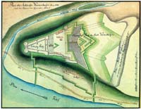 Plan of Koknese castle in 17th century