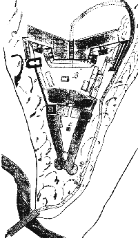 Fortifications of Koknese castle in 17th century
