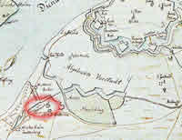 Manor of Hinze in the map, 1700
