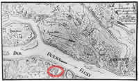 Centre of Mazjumprava manor in map from 1793