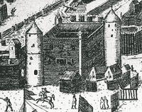 Riga medieval castle in beginning of 17th century