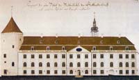 Rīgas pils fasāde 18.gadsimta beigās